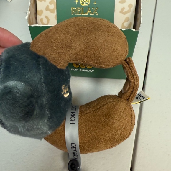 POP SUNDAY Relax Watch Plush Pendant, Confirmed Brown and Black Plush Watch - Picture 7 of 9